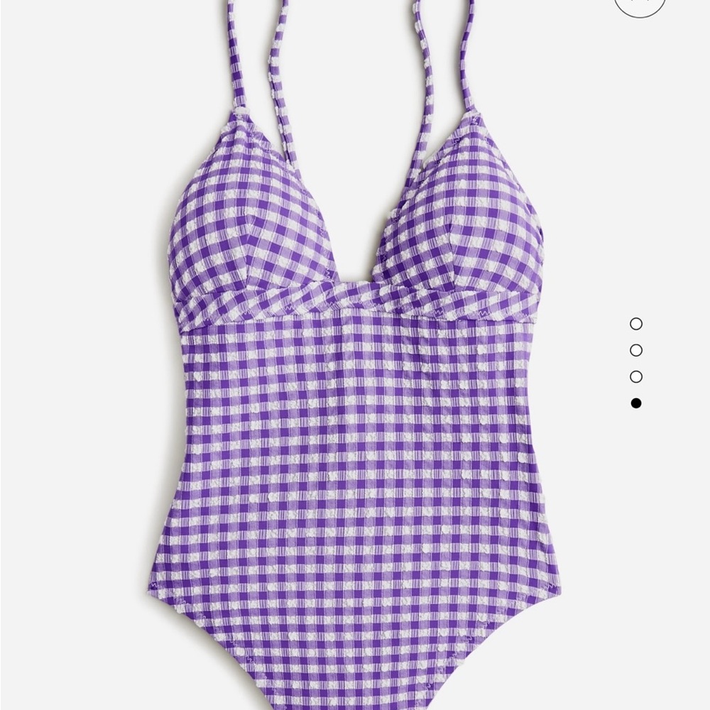 J. Crew Purple Gingham One Piece Swimsuit - Picture 3 of 5